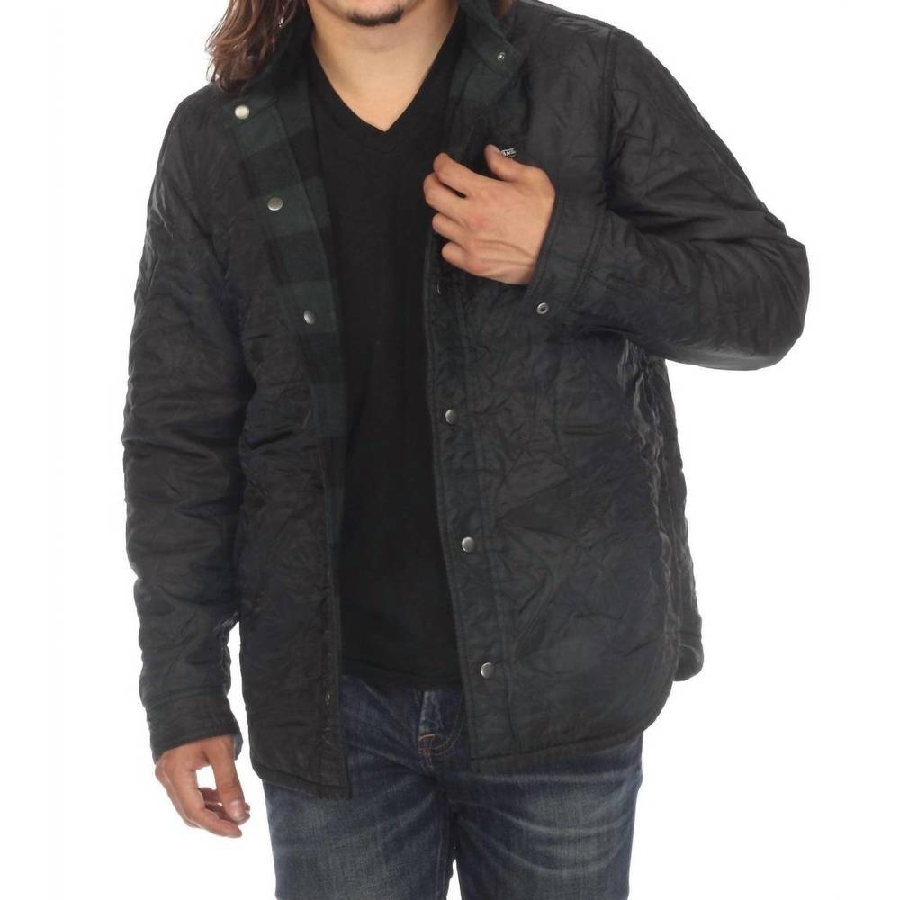 NEW VANS reversible flannel chore coat jacket in green/black plaid - Picture 5 of 9